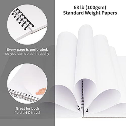 FIXSMITH 9"X12" Sketch Book, 100 Sheets, 68 lb/100gsm, 4 Pack Black - color: Black, size: 9"x12"-4 Pack