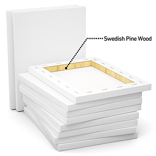 GOTIDEAL Stretched Canvas, 5x7 Inch Set of 10, Primed White - color: White, size: 5"x7"