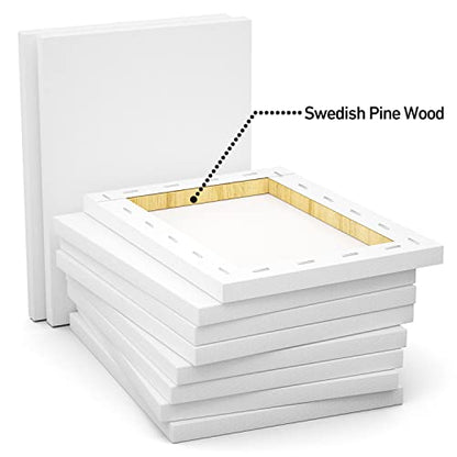 GOTIDEAL Stretched Canvas, 8x10 Inch Set of 10, Primed White - color: White, size: 8"x10"