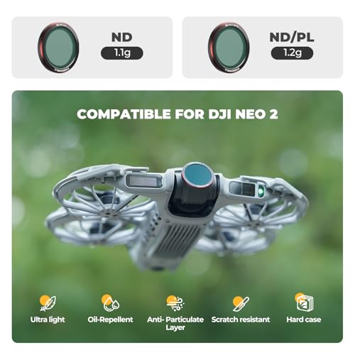 Freewell 9-Pack Magnetic ND, ND/PL, CPL, UV, Mist Filters for DJI Neo 2 - style: Mega Kit