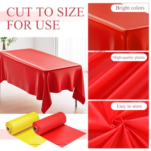 Moukeren Circus Carnival Table Cover Backdrop, Yellow, Red, 2 Roll - color: Yellow, Red