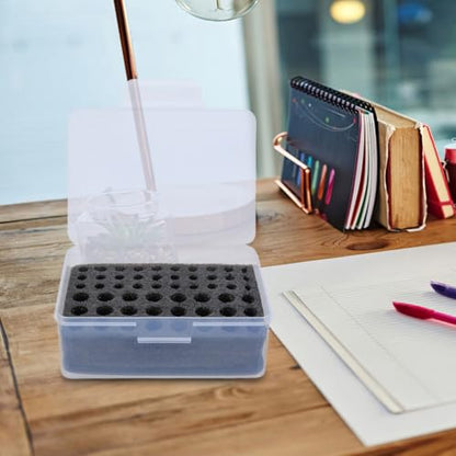 SOIMISS Battery Organizer Box for Aa AAA Batteries Transparent Dustproof Battery Storage Container with Sponge Inserts Multi-Compartment Holder Case for Remote Controls Flashlights Home Office Travel