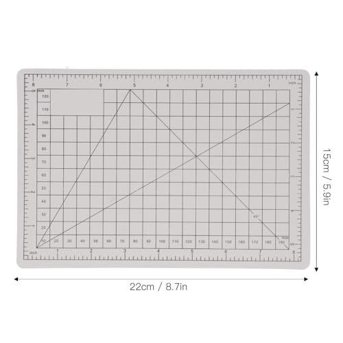 A5 Cutting Mat 8.7x5.9 Inch – Double-Sided Self-Healing Gridded Pad for Paper Cutting, Crafting, Tracing & as Mouse Mat, PVC