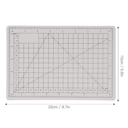 A5 Cutting Mat 8.7x5.9 Inch – Double-Sided Self-Healing Gridded Pad for Paper Cutting, Crafting, Tracing & as Mouse Mat, PVC