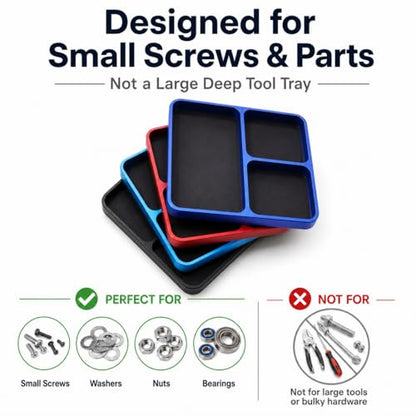 Magnetic Tool Tray for RC Car Drone Electronics Repair Small Parts - color: Red