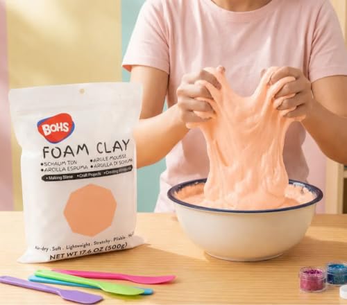 BOHS Foam Clay, Peach Air Dry Modeling Clay, 1.1 lb - color: Peach, size: 500 g