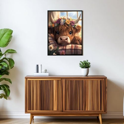 xcemhil Cow Diamond Art Kits for Adults, Cow 5D Diamond Painting Kits - color: 01-Cow, size: 12x16 inch