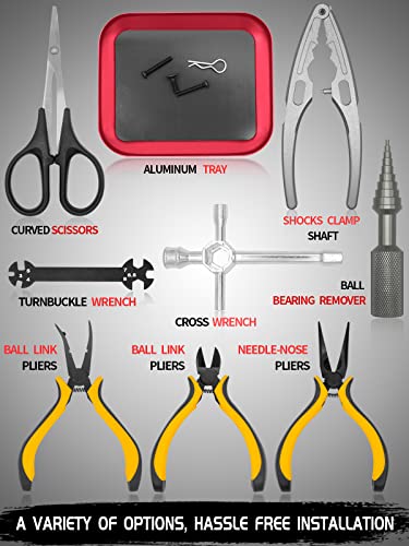 OGRC Tool Kit - Screwdriver Set, RC Repair Tools 1/8 1/10 RC Tools - 26pcs - color: Red