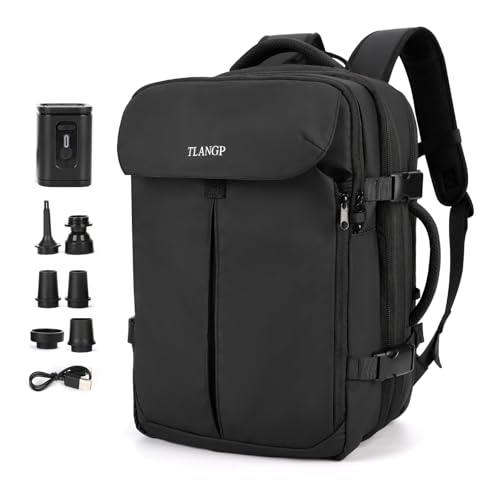 Vacuum Compression Backpack, 60L Expandable Vacpack, Waterproof Carry-On Anti Theft Airback, Black