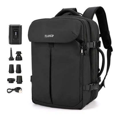Vacuum Compression Backpack, 60L Expandable Vacpack, Waterproof Carry-On Anti Theft Airback, Black