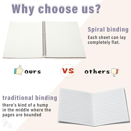 Fuutreo 6 Pack Spiral Notebook 10.5x7.45 Notebook,Cute Color,Dreamy - color: Cute Color