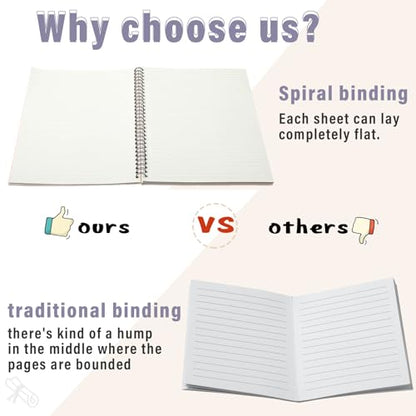 Fuutreo 6 Pack Spiral Notebook 10.5x7.45 Notebook,Cute Color,Dreamy - color: Cute Color