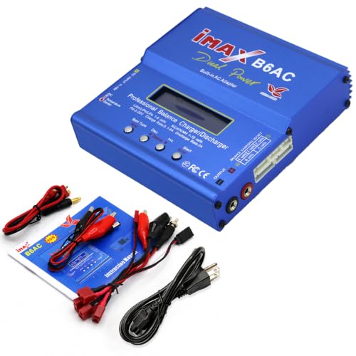 B6AC 80W AC DC Smart Balance Charger T Plug for LiPo Li-ion NiMH 6S