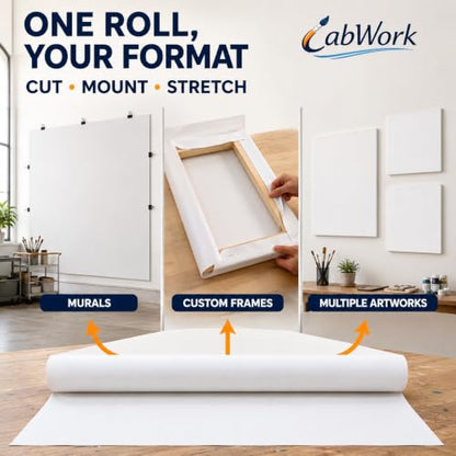Large Primed Canvas Roll for Painting, 72 in x 6 yd, 10 oz Cotton - size: 72 in × 6 yd