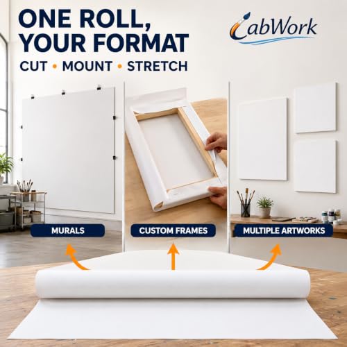 Large Primed Canvas Roll for Painting, 72 in x 6 yd, 10 oz Cotton - size: 72 in × 6 yd