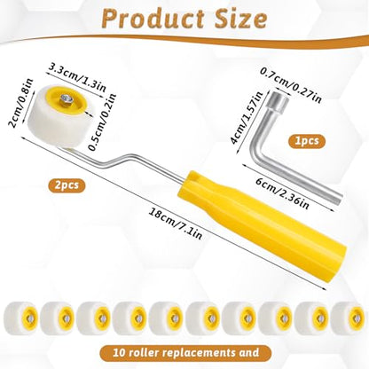 4/5 Inch Mini Paint Roller, Foam Paint Roller, Tiny Painting Tool for Touch Up Trim Edge or Corner (2 Brush + 10 Rollers + 1 Wrench)