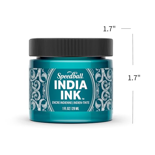 Speedball India Ink, Teal Agate, 1-Ounce - color: Teal Agate, size: 1 fl oz