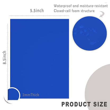 MBJelir EVA Foam Sheets - 8.5x5.5 Inch 2mmThick Non-Adhesive Craft Foam Paper for Crafts Project DIY Cosplay Scrapbooking, Classroom Projects,12 Sheets (Blue) - color: Blue