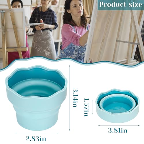 2 Pcs Collapsible Silicone Paint Brush Washers for Watercolor & Oil Paint