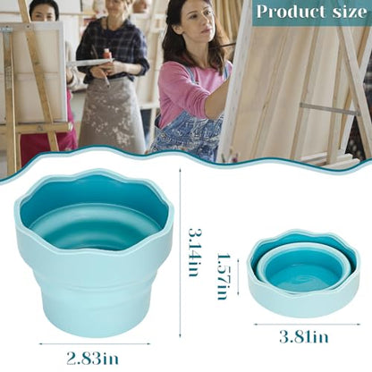 2 Pcs Collapsible Silicone Paint Brush Washers for Watercolor & Oil Paint
