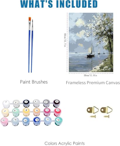 YOLENIX Sailboat Paint by Numbers Kit for Adults Beginner (Without Frame) - color: YH05694