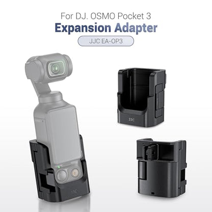 JJC Extension Accessories Adapter for DJI Pocket 3(Mount Plate for DJI Pocket Combo Accessries) — Foldable Action Camera Mount with Cold Shoe, Silicone Pads, Secure Latch Lock