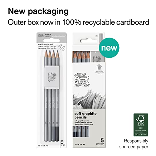 Winsor & Newton Studio Collection, Graphite Pencils, Set of 5 - style: 5 Graphite Pencils