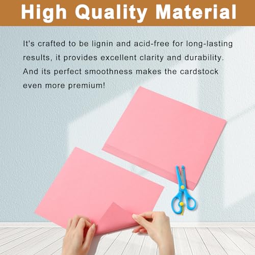 Silunkia 40 Sheets Candy Pink Cardstock 8.5 x 11 Craft Paper 75lb - color: Pink