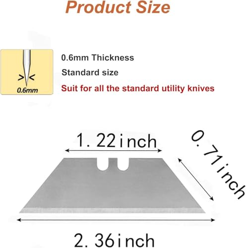 Vickay 60 Pack Utility Knife Blades, SK5 Box Cutter Blades, Razor Blades - color: Silver, size: 60 Pack