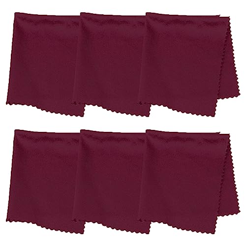 Purity Microfiber Lens Cleaning Cloth - Machine Washable, Lint-Free Ultra-Fine Microfiber Cloth- Cleans Eyeglasses, Screens, Lenses, Phones and Other Delicate Surfaces (Pack of 6, Burgundy) - color: Burgundy