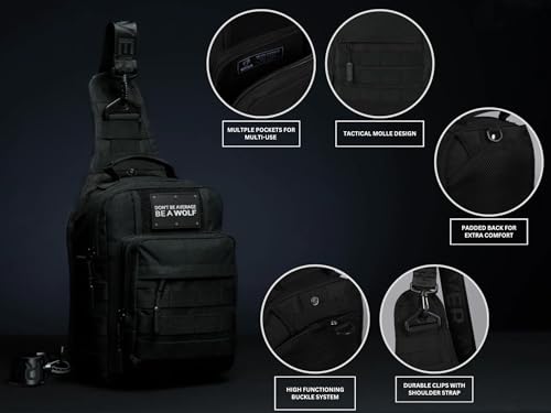 WOLFpak 4L Mini Tactical Sling Bag Crossbody - color: Alpha Black