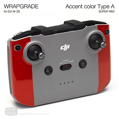 Wrapgrade Skin Compatible with DJI Air 2S | Accent Color A (Super RED) - color: Super Red