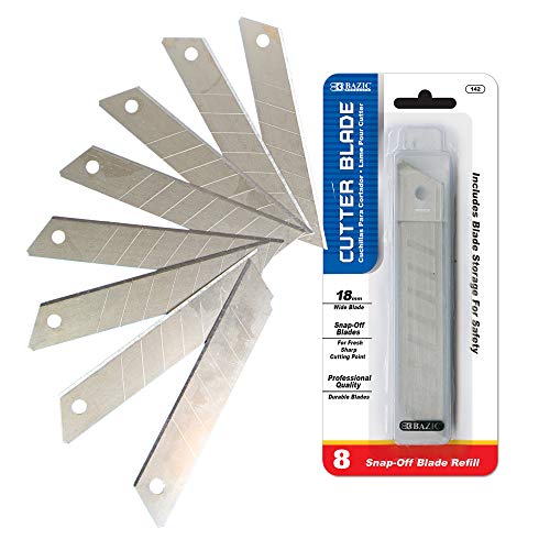 BAZIC Products 18 mm Snap-Off Replacement Blades in Tube, 8 Ct, 288-Case - size: 288-Pack