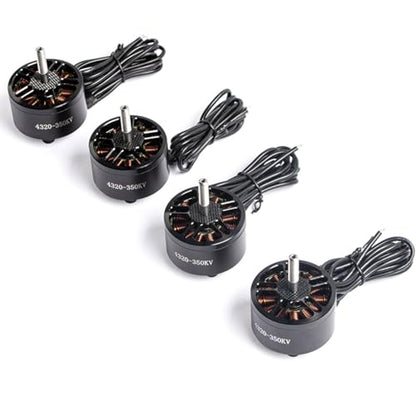 4320 350KV Brushless Motor for 13 Inch FPV Drone, CW Thread, High Torque Long Range Motor for Cinematic & Payload Drones, Compatible with 6S-12S, 19mm Mounting (4pcs)
