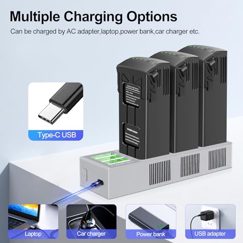 1 Pack Mavic 3 Series Battery Charging Hub with Intelligent LCD Display Compatible with DJI Mavic 3,Mavic 3 Pro,Mavic 3 Pro Cine,Mavic 3 Classic,Mavic 3 Cine,Mavic 3 Enterprise Series Battery