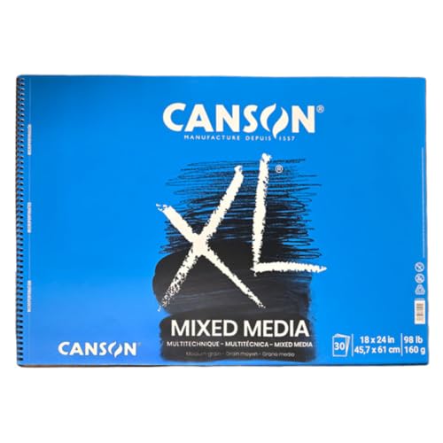 Canson XL Series Mixed Media Pad, 18" x 24", 30 Sheets/Pad, Pack of 6 - size: 18x24, 6-Pack, style: Mixed Media
