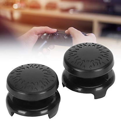 ASHATA 2Pcs Thumbstick Extender for Game Consoles, 3D Texture Thumb Grip Stick Joystick Thumbstick for 5 Controller (Black) - color: black