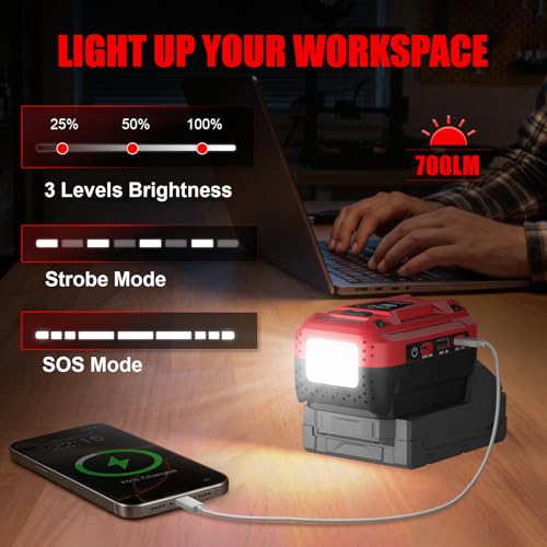 140W USB Battery Charger Compatible with Milwaukee 18V Battery - color: Red