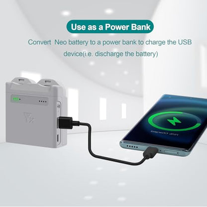 Parallel Two-Way Charger with Storage Charge for DJI Neo Battery,45W Rapid Charging Hub,Charge Two Batteries Drone Accessories