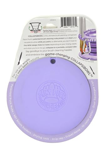 Paint Puck CollapsiBowl Paint Brush Cleaner Rinse Cup, Purple - color: Lavender, size: Collapsible