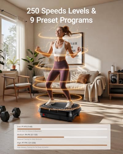 Vibration Plate Exercise Machine Vibrate Platform Full Body Skaking Fitness - color: Jet-Black