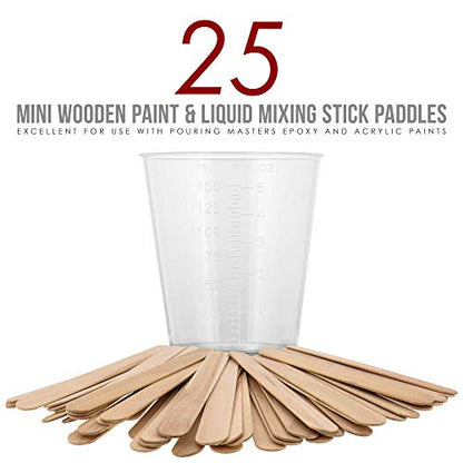 Pouring Masters 5 Oz (150 ml) Liquid Measuring Cups,100 Pack with 25 Sticks - size: 5-Ounce - Cup
