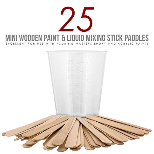 Pouring Masters 5 Oz (150 ml) Liquid Measuring Cups, 50 Pack with 25 Sticks - size: 5-Ounce - Cup