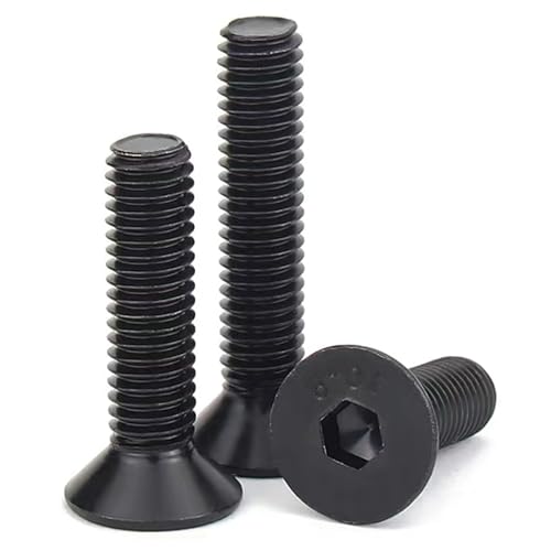 M2-0.4 x 7mm Flat Head Socket Cap Screws, 10.9 Grade Alloy Steel,DIN 7991,Allen Socket Drive, Black Oxide Finish, Machine Thread, Countersunk Bolts,Fully Thread Quantity 100 - size: M2-0.4 x 7mm（100 PCS）