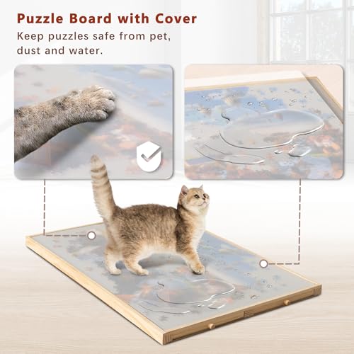 Becko US 1000 Piece Tilting Puzzle Board with 4 Drawers & Protective Cover - size: 1000 pieces