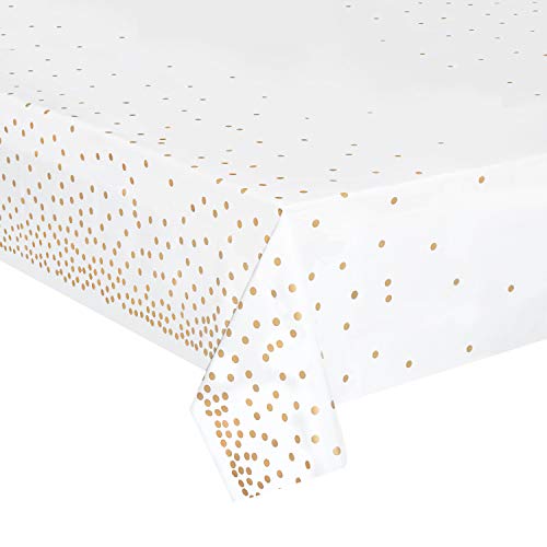 4 Pack Gold Plastic Tablecloths, Waterproof Disposable Party Table Covers - color: Gold, size: 54" x 108" (4 Pack)