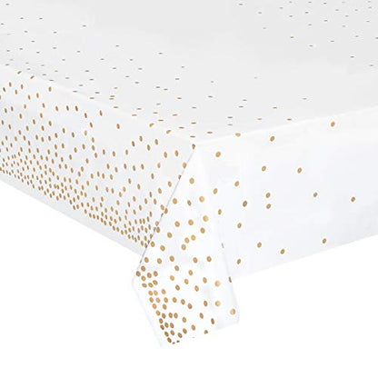 4 Pack Gold Plastic Tablecloths, Waterproof Disposable Party Table Covers - color: Gold, size: 54" x 108" (4 Pack)