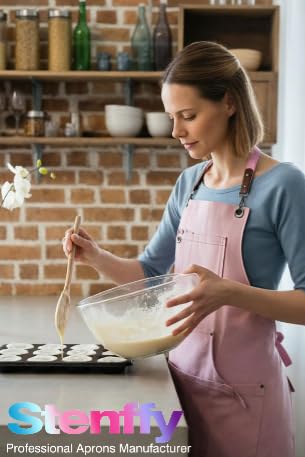 Kitchen, Work Apron, Canvas Apron, Pink - color: Pink