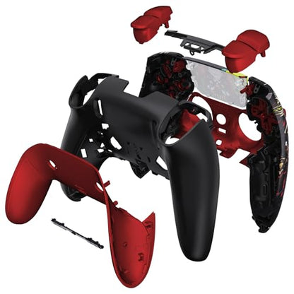 eXtremeRate Full Set Shell with Buttons Touchpad Cover Compatible with ps5 Edge Controller, Scary Party Replacement Decorative Trim Shell Front Back Plates Compatible with ps5 Edge Controller - color: Scary Party