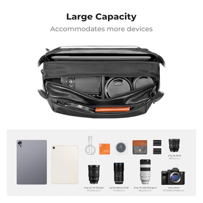K&F CONCEPT Large Camera Sling Bag, Everyday Shoulder Bag - color: 11 Black Large